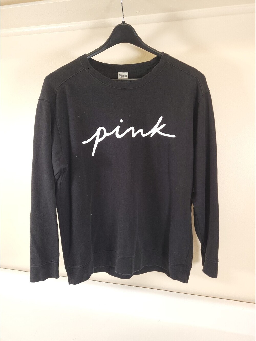 victorias secret pink sweat shirt womens large black sweater